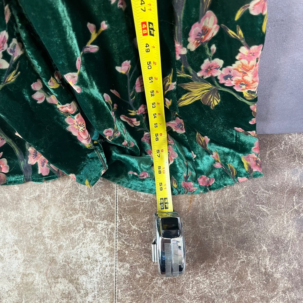 Baltic Born Maxi Dress Womens Large Green Velvet Floral Burnout Wrap Gown NWOT - Picture 8 of 10